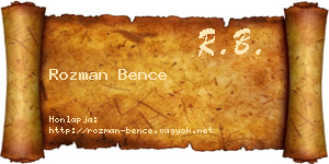 Rozman Bence névjegykártya
